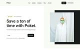 First screenshot preview of Poket Startup website webflow template