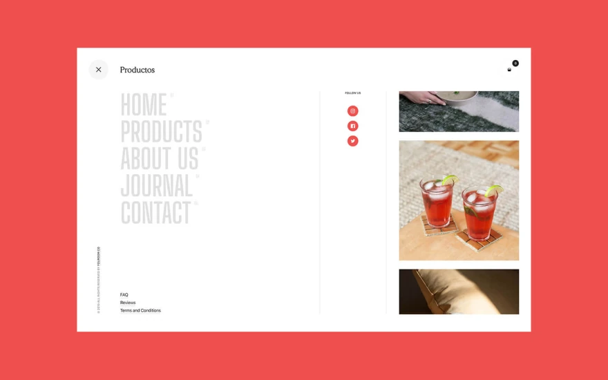 Fourth screenshot of Productos Food website webflow template