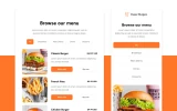 Third screenshot preview of QR Code X Restaurant website webflow template