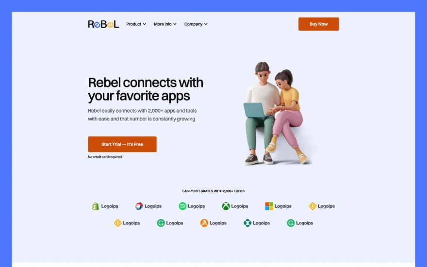 Second screenshot of Rebel Startup website webflow template