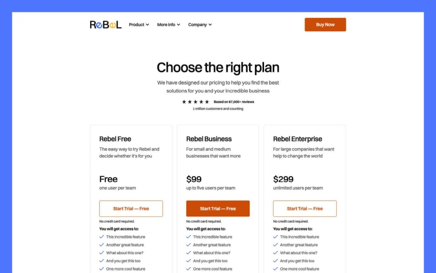 Fourth screenshot of Rebel Startup website webflow template