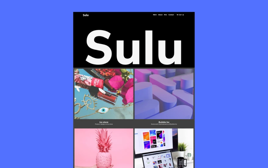 First screenshot of Sulu Portfolio website webflow template