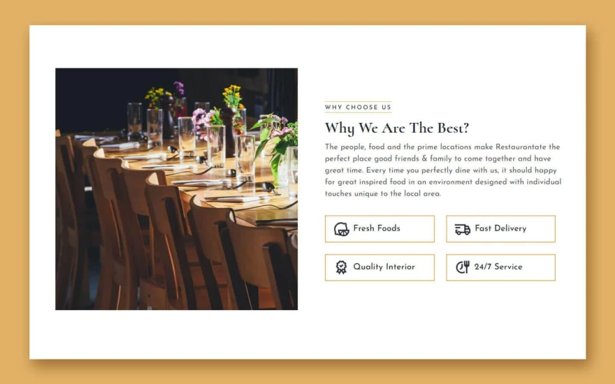 Fourth screenshot of TasteEat Restaurant website webflow template