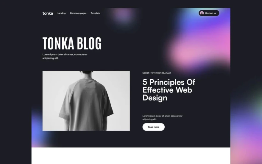 Fourth screenshot of Tonka Agency website webflow template