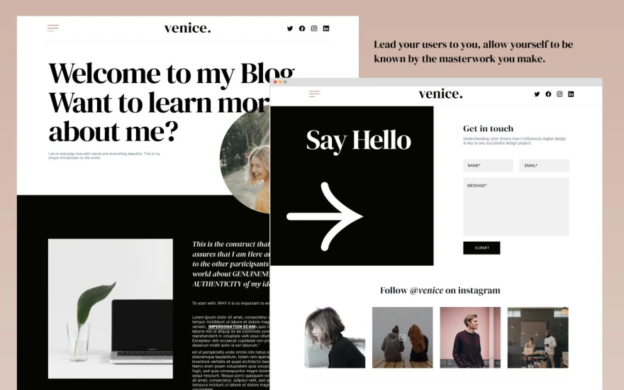 Third screenshot of Venice Blog website webflow template