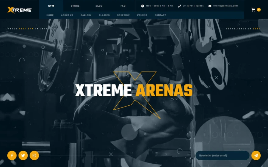First screenshot of Xtreme Gym website webflow template