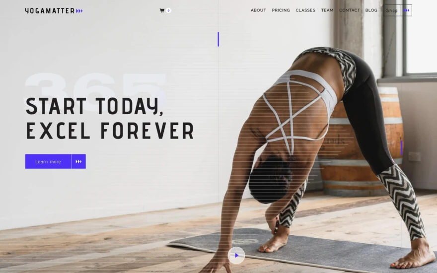 First screenshot of Yogamatter Gym website webflow template