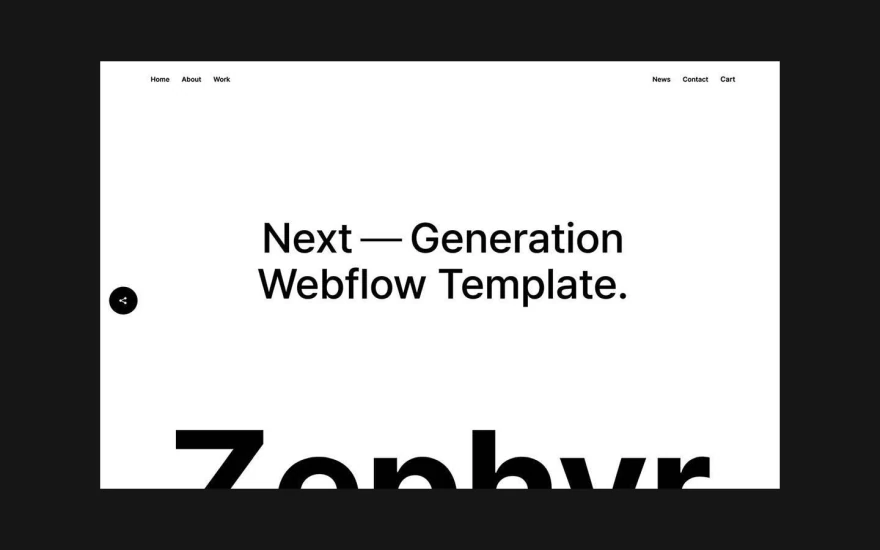 First screenshot of Zephyr Agency website webflow template