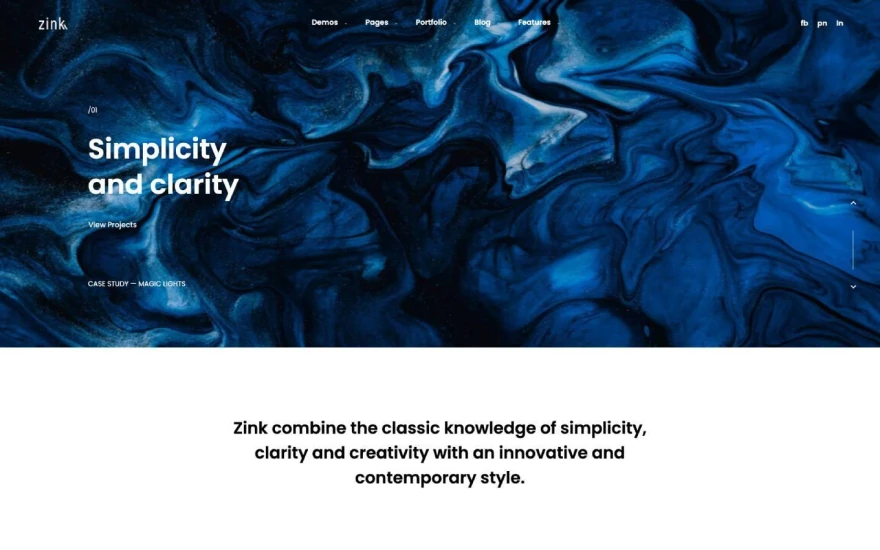 First screenshot of Zink 128 Agency website webflow template